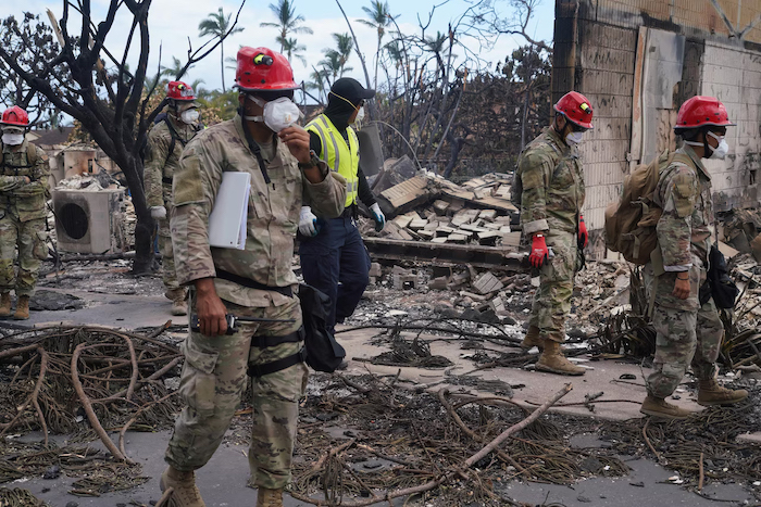 Service members providing support in wake of the catastrophic wildfires in Maui, Hawaii