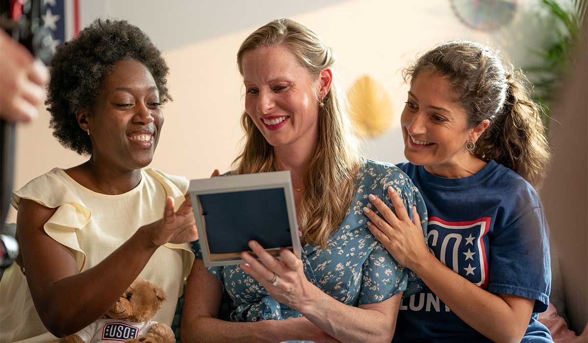 Bridget with USO volunteers